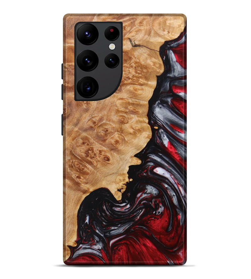 Galaxy S22 Ultra Wood+Resin Live Edge Phone Case - Benita (Red, 623909)
