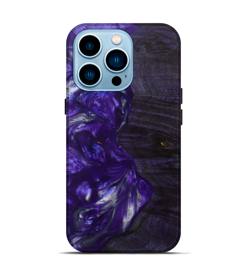 iPhone 14 Pro Wood+Resin Live Edge Phone Case - Elisabetta (Purple, 584103)