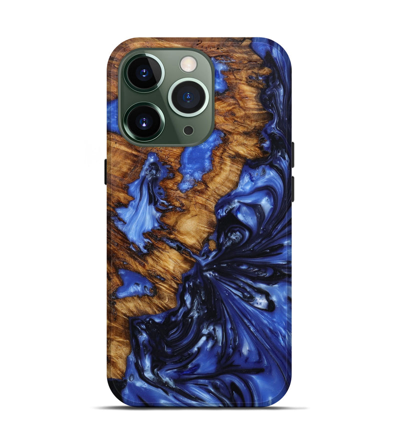 iPhone 13 Pro Wood+Resin Live Edge Phone Case - Renu (Light Blue, 595966)