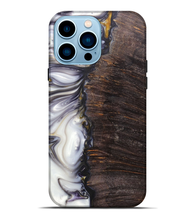 iPhone 14 Pro Max Wood+Resin Live Edge Phone Case - Johnpaul (Metallic, 620740)