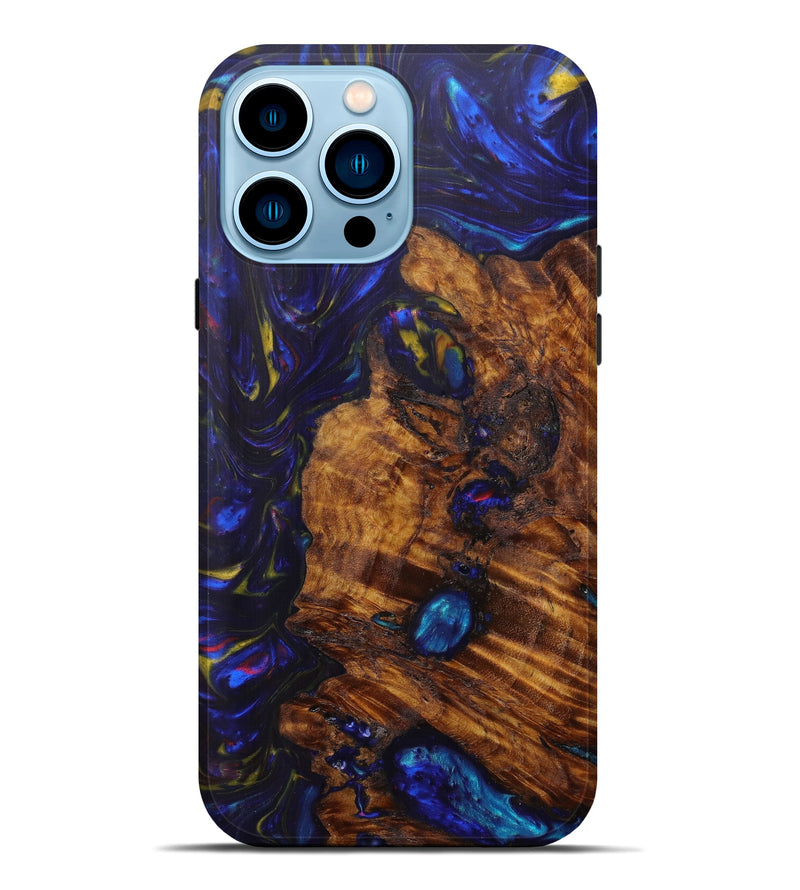 iPhone 14 Pro Max Wood+Resin Live Edge Phone Case - Lorelle (Dark Blue, 597335)