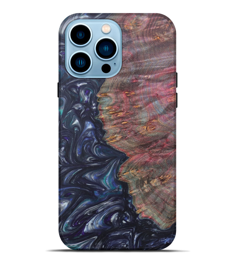 iPhone 14 Pro Max Wood+Resin Live Edge Phone Case - Eline (Metallic, 608613)