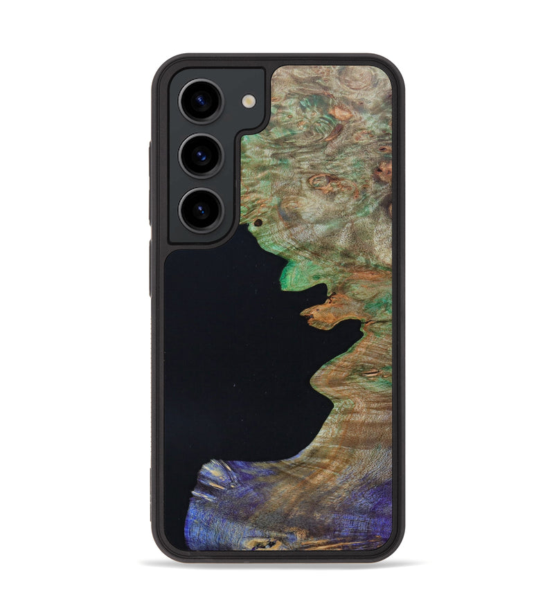 Galaxy S23 Wood+Resin Phone Case - Kaylie (Black & White, 630962)