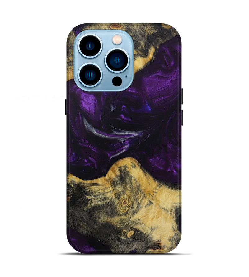 iPhone 14 Pro Wood+Resin Live Edge Phone Case - Sofie (Purple, 619486)