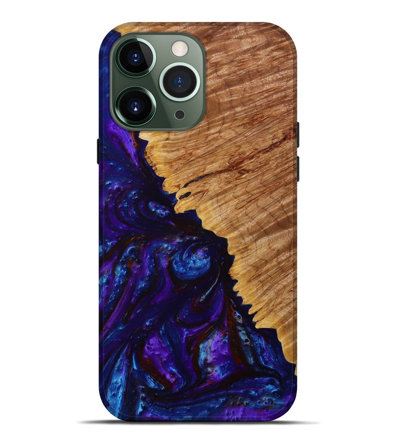 iPhone 13 Pro Max Wood+Resin Live Edge Phone Case - Holly (Purple, 644294)