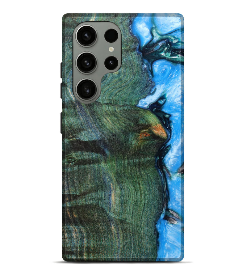 Galaxy S23 Ultra Wood+Resin Live Edge Phone Case - Amabelle (Blue, 633167)