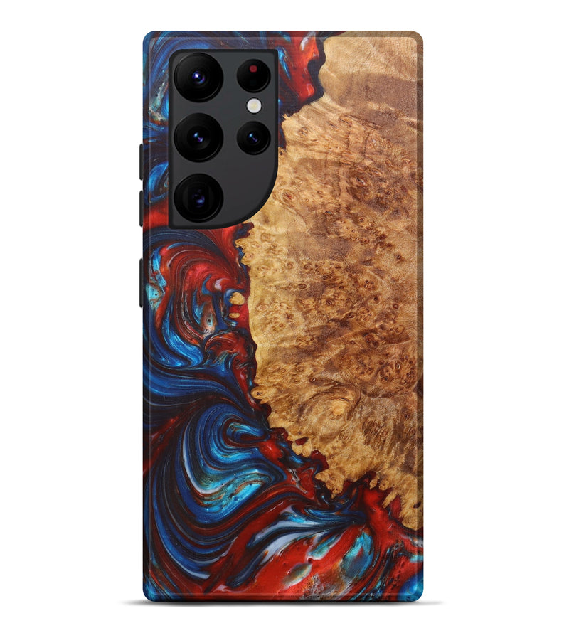Galaxy S22 Ultra Wood+Resin Live Edge Phone Case - Sterling (Blue, 615854)