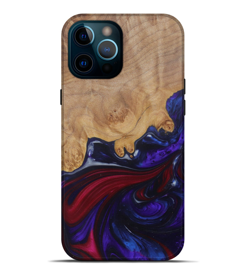 iPhone 12 Pro Max Wood+Resin Live Edge Phone Case - Voort (Dark Blue, 581675)