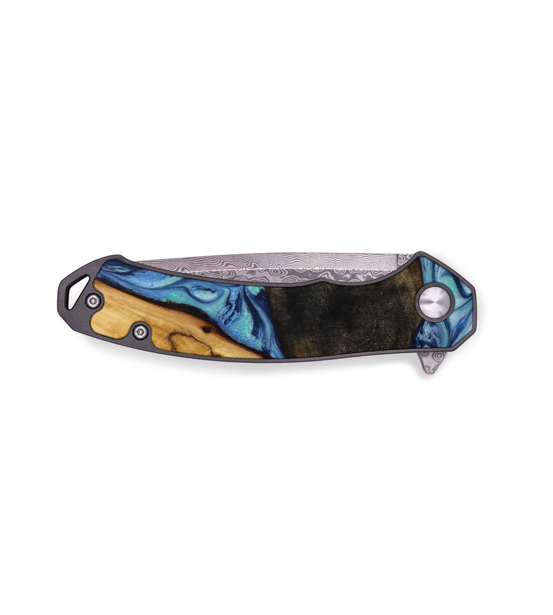 EDC Wood+Resin Pocket Knife - Gael (Blue, 644166)