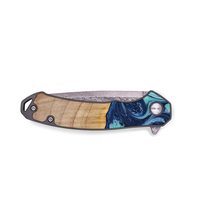 EDC Wood+Resin Pocket Knife - Mckenzie (Blue, 644185)