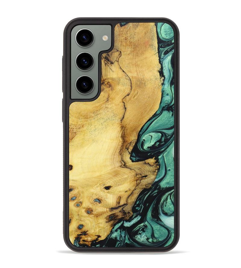 Galaxy S23 Plus Wood+Resin Phone Case - Darlene (Green, 637650)