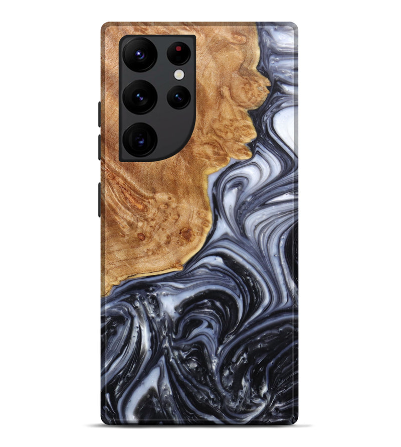Galaxy S22 Ultra Wood+Resin Live Edge Phone Case - Regan (Black & White, 633084)
