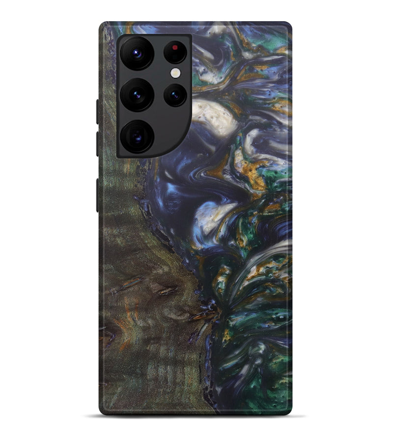 Galaxy S22 Ultra Wood+Resin Live Edge Phone Case - Brietta (Dark Blue, 602484)