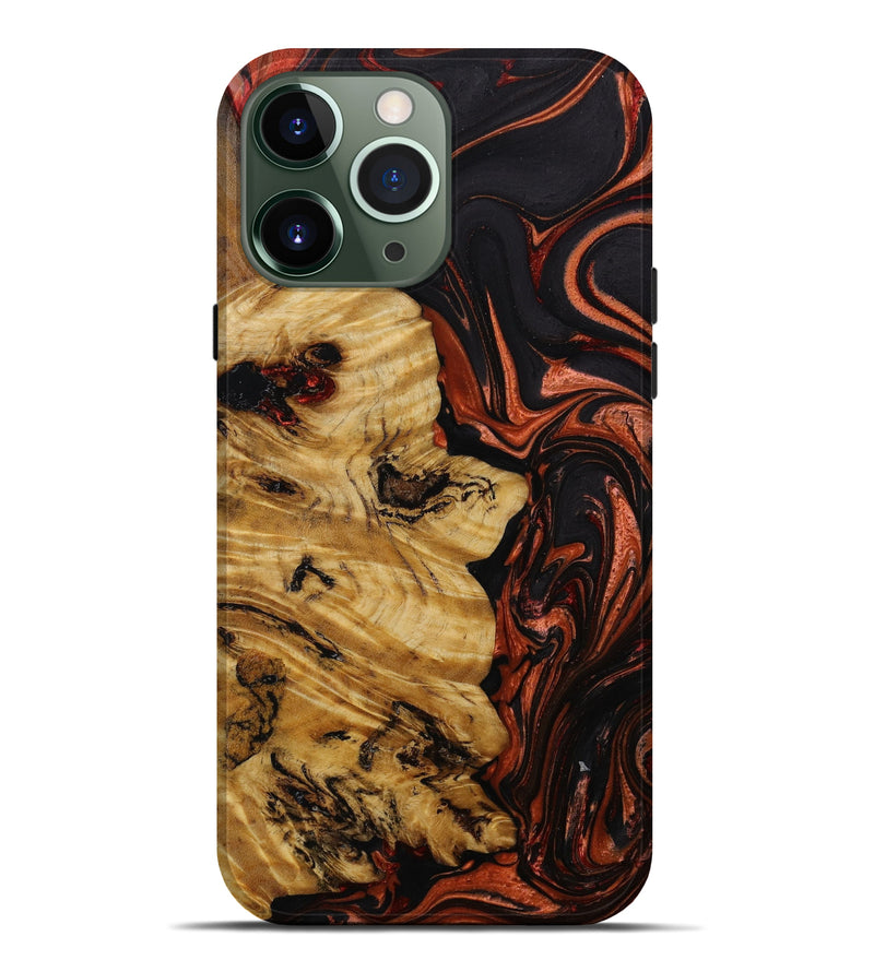 iPhone 13 Pro Max Wood+Resin Live Edge Phone Case - Damon (Red, 644798)