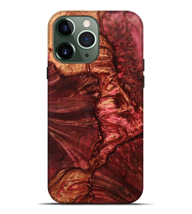 iPhone 13 Pro Max Wood+Resin Live Edge Phone Case - Betsy (Red, 639682)