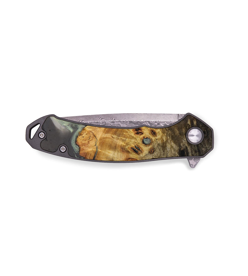 EDC Wood+Resin Pocket Knife - Rickey (Green, 636485)