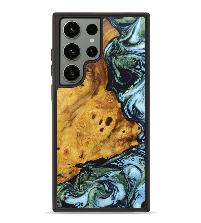 Galaxy S23 Ultra Wood+Resin Phone Case - Ayleen (Green, 632073)