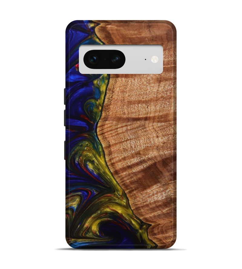 Pixel 7 Wood+Resin Live Edge Phone Case - Parker (Blue, 644468)