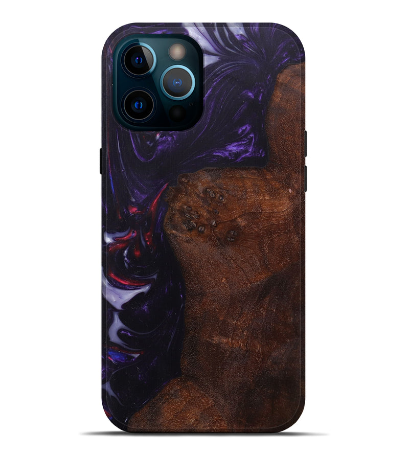 iPhone 12 Pro Max Wood+Resin Live Edge Phone Case - Maureen (Purple, 626023)