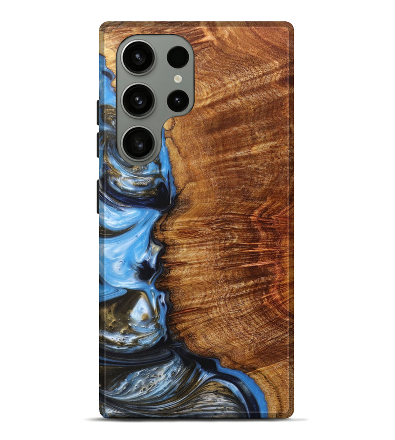Galaxy S23 Ultra Wood+Resin Live Edge Phone Case - Miah (Blue, 626345)