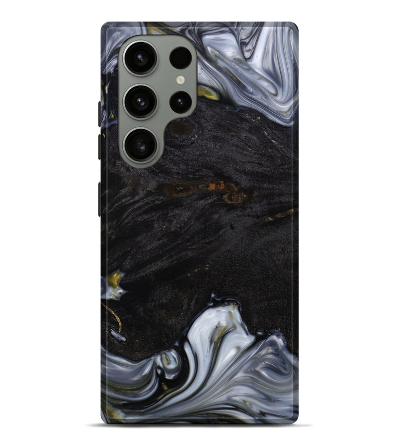 Galaxy S23 Ultra Wood+Resin Live Edge Phone Case - Ken (Black & White, 644025)