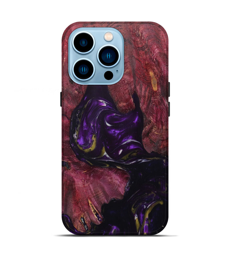 iPhone 14 Pro Wood+Resin Live Edge Phone Case - Nohely (Purple, 626973)