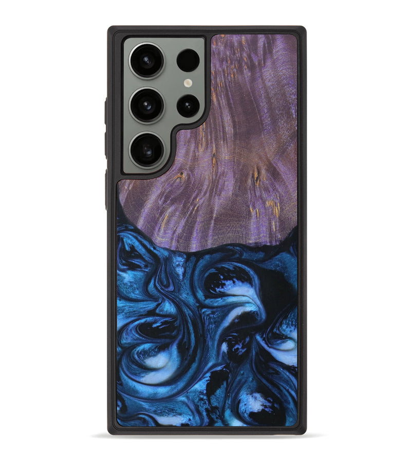 Galaxy S23 Ultra Wood+Resin Phone Case - Manuela (Blue, 621328)