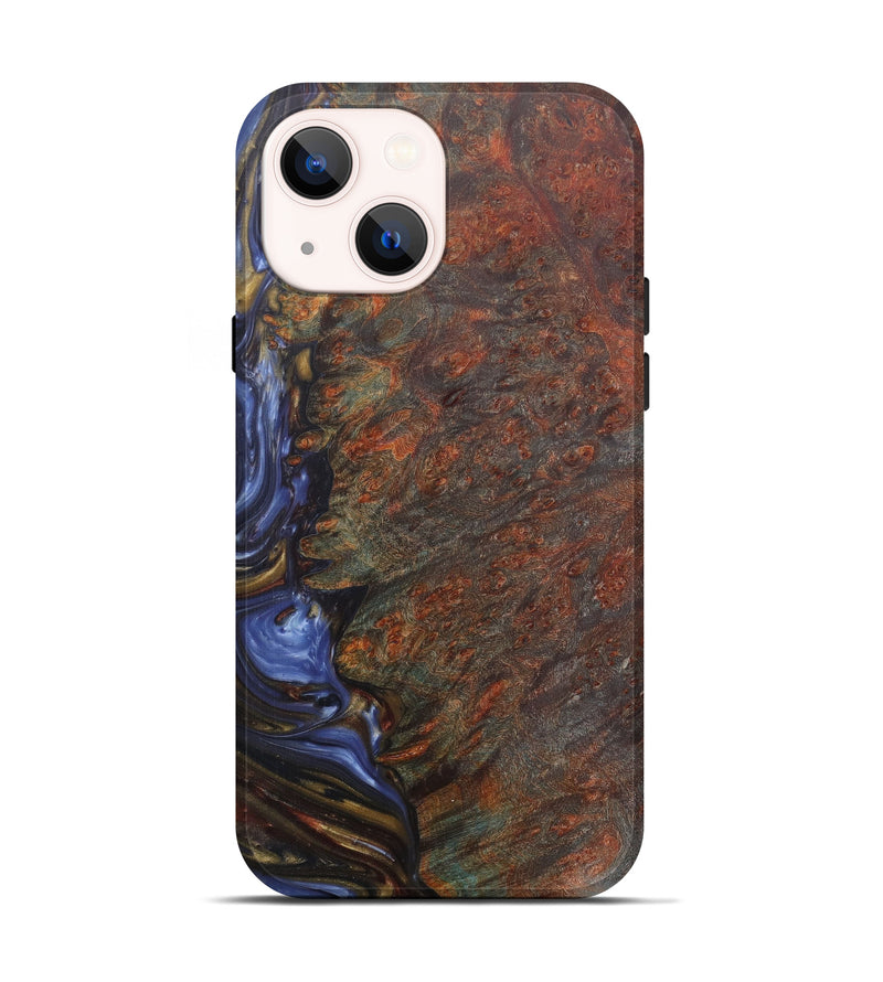 iPhone 13 Wood+Resin Live Edge Phone Case - Marit (Light Blue, 599139)