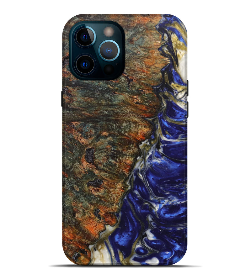 iPhone 12 Pro Max Wood+Resin Live Edge Phone Case - Noah (Blue, 625762)