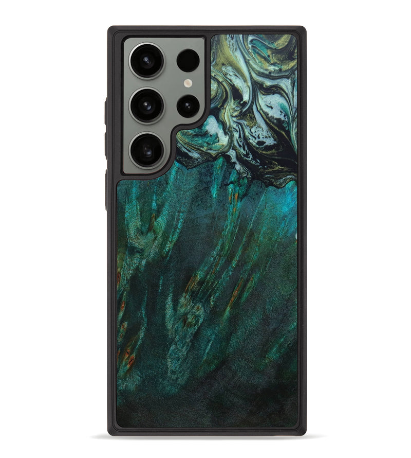 Galaxy S23 Ultra Wood+Resin Phone Case - Minnie (Green, 645180)