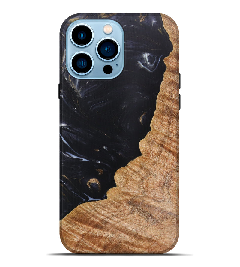 iPhone 14 Pro Max Wood+Resin Live Edge Phone Case - Cristal (Metallic, 616865)
