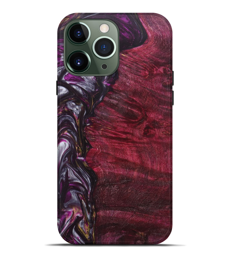 iPhone 13 Pro Max Wood+Resin Live Edge Phone Case - Magdalena (Purple, 616687)