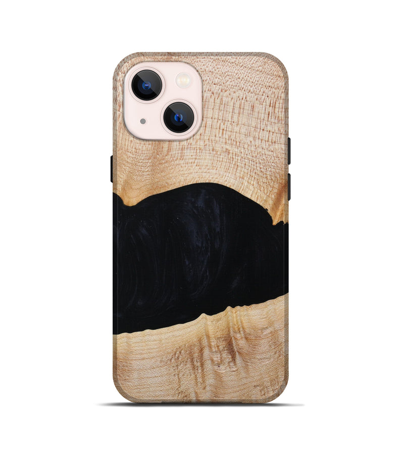 iPhone 13 mini Wood+Resin Live Edge Phone Case - Percy (Pure Black, 614975)