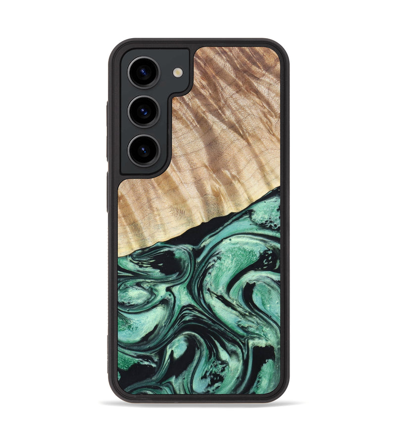 Galaxy S23 Wood+Resin Phone Case - Kailee (Green, 623964)