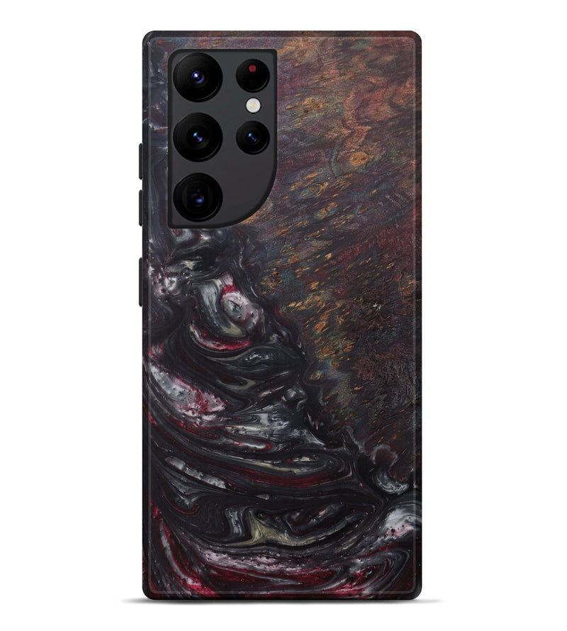 Galaxy S22 Ultra Wood+Resin Live Edge Phone Case - Dana (Black & White, 576811)