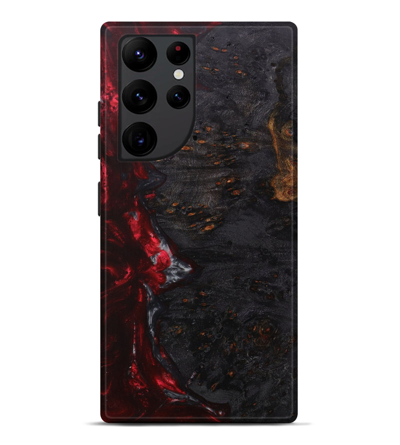 Galaxy S22 Ultra Wood+Resin Live Edge Phone Case - Ruthie (Dark Red, 610285)
