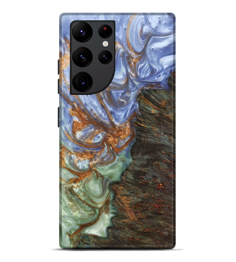 Galaxy S22 Ultra Wood+Resin Live Edge Phone Case - Reva (Light Blue, 599169)