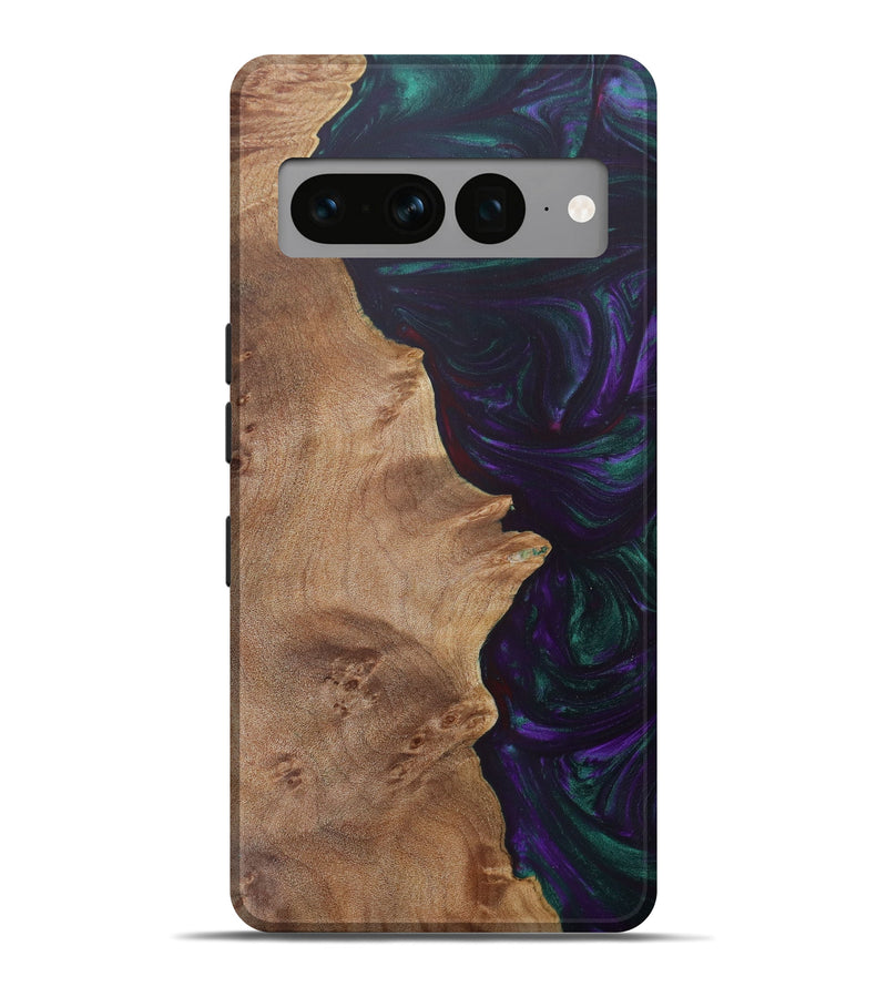 Pixel 7 Pro Wood+Resin Live Edge Phone Case - Toby (Green, 641738)