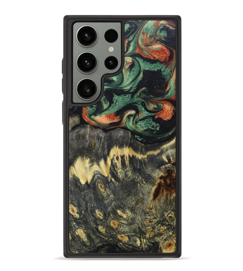 Galaxy S23 Ultra Wood+Resin Phone Case - Sherrill (Green, 623062)