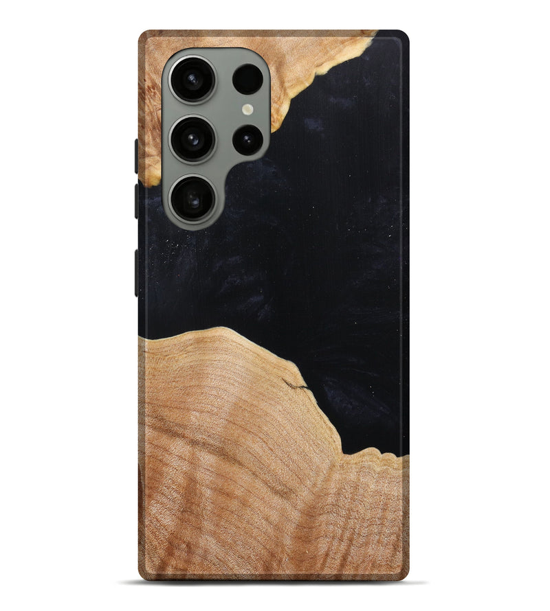 Galaxy S23 Ultra Wood+Resin Live Edge Phone Case - Shirlee (Black & White, 626340)