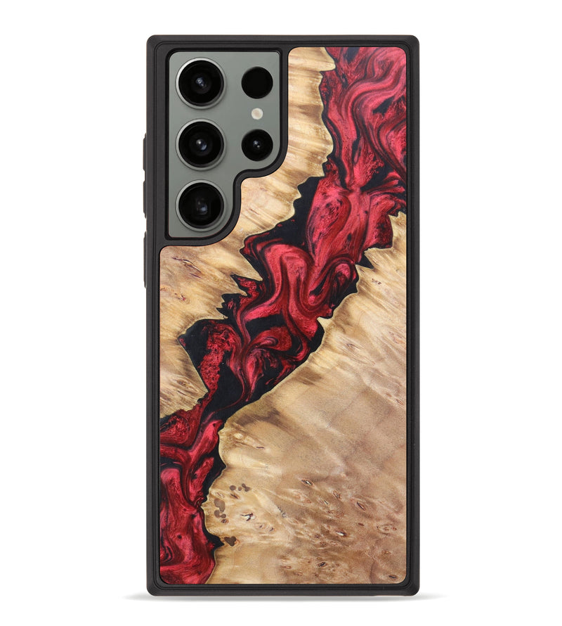 Galaxy S23 Ultra Wood+Resin Phone Case - Eliezer (Red, 632999)