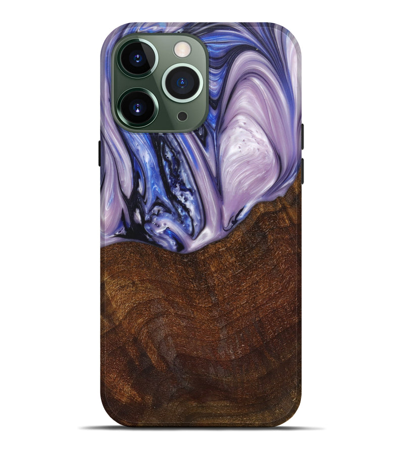 iPhone 13 Pro Max Wood+Resin Live Edge Phone Case - Darrius (Purple, 628988)