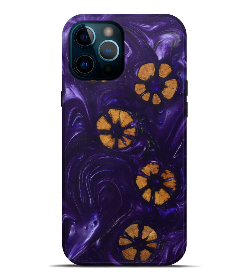 iPhone 12 Pro Max Wood+Resin Live Edge Phone Case - Meilani (Purple, 610302)