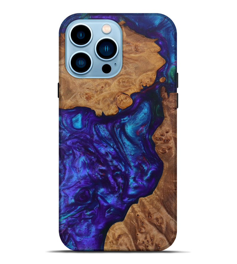 iPhone 14 Pro Max Wood+Resin Live Edge Phone Case - Lindsey (Purple, 604593)