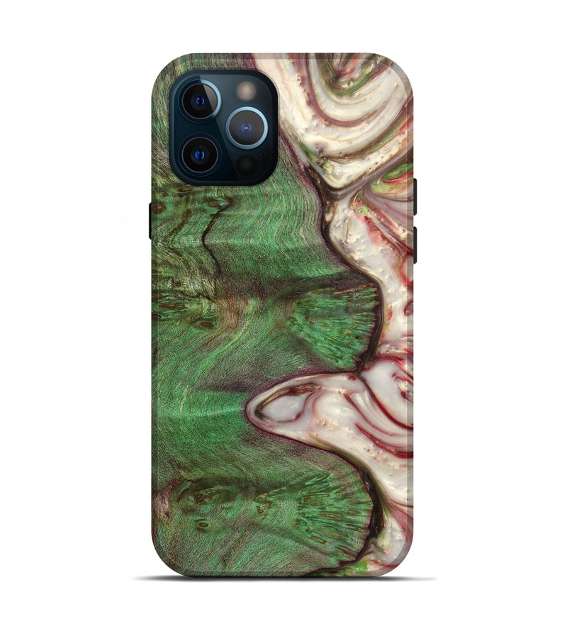 iPhone 12 Pro Wood+Resin Live Edge Phone Case - Lane (Dark Red, 616871)