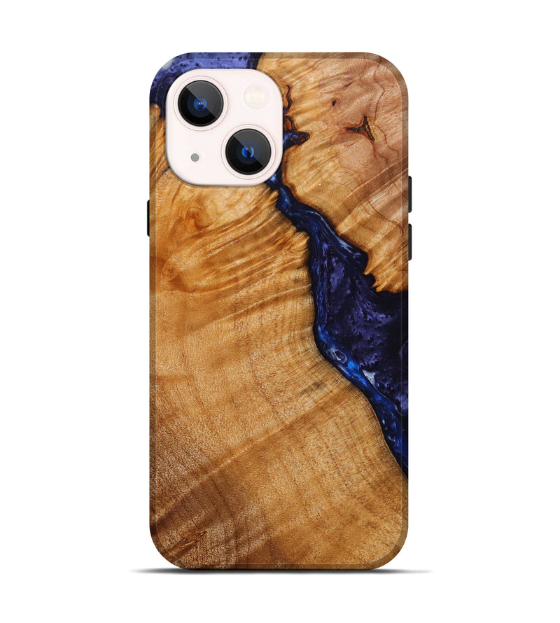 iPhone 14 Wood+Resin Live Edge Phone Case - Dominique (Purple, 610647)