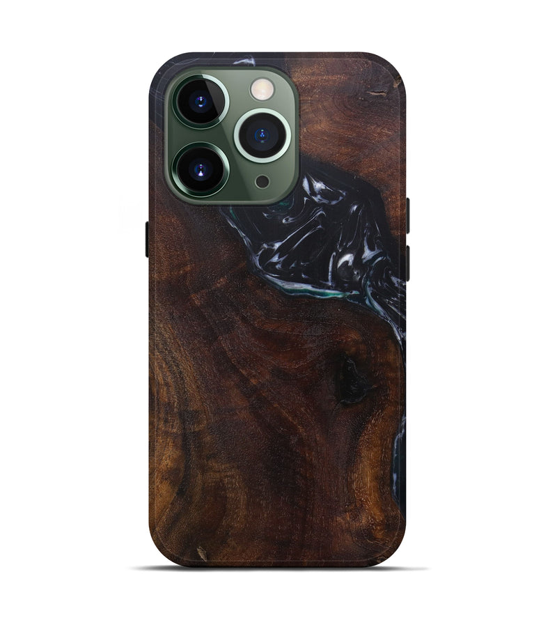 iPhone 13 Pro Wood+Resin Live Edge Phone Case - Darelle (Black & White, 601262)