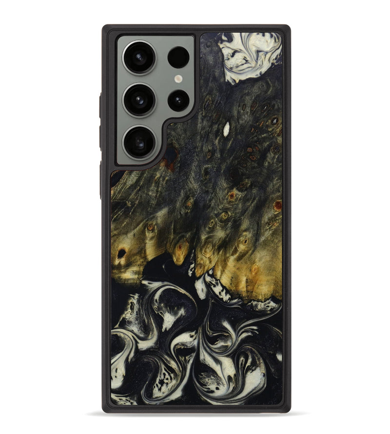 Galaxy S23 Ultra Wood+Resin Phone Case - Jeanne (Black & White, 643685)