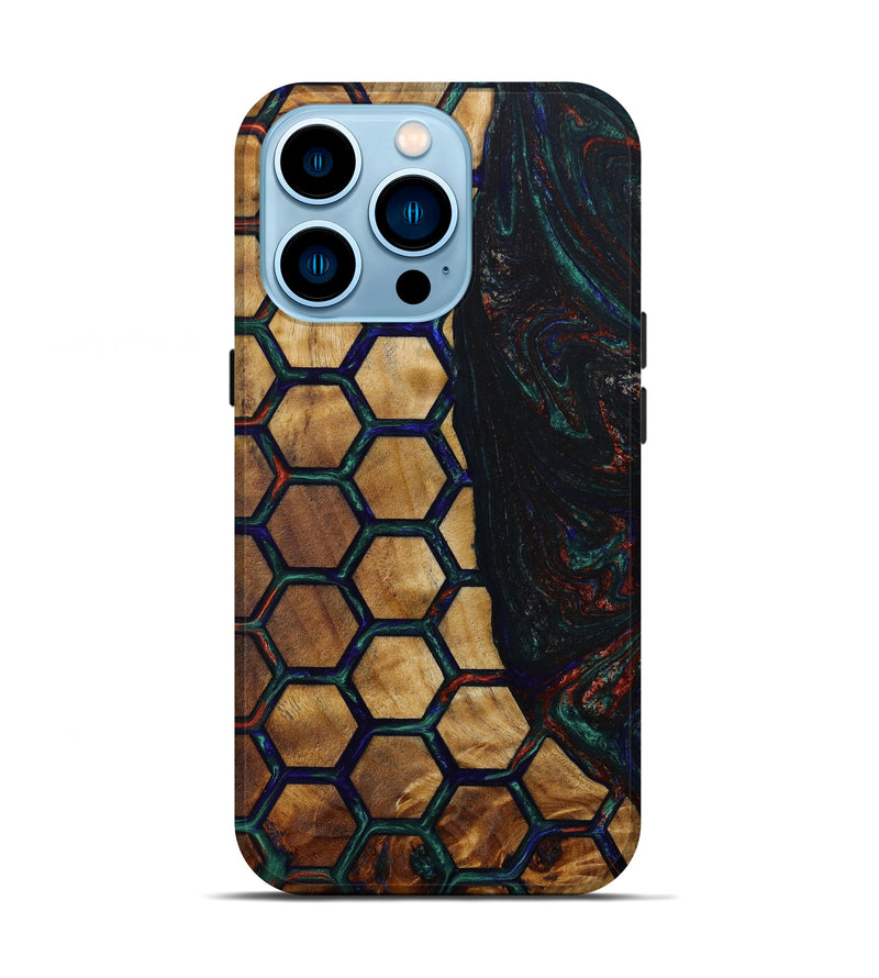 iPhone 14 Pro Wood+Resin Live Edge Phone Case - Melinda (Pattern, 646514)