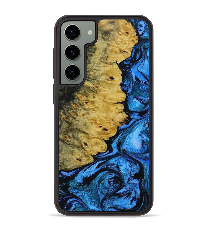 Galaxy S23 Plus Wood+Resin Phone Case - Shelley (Blue, 646273)